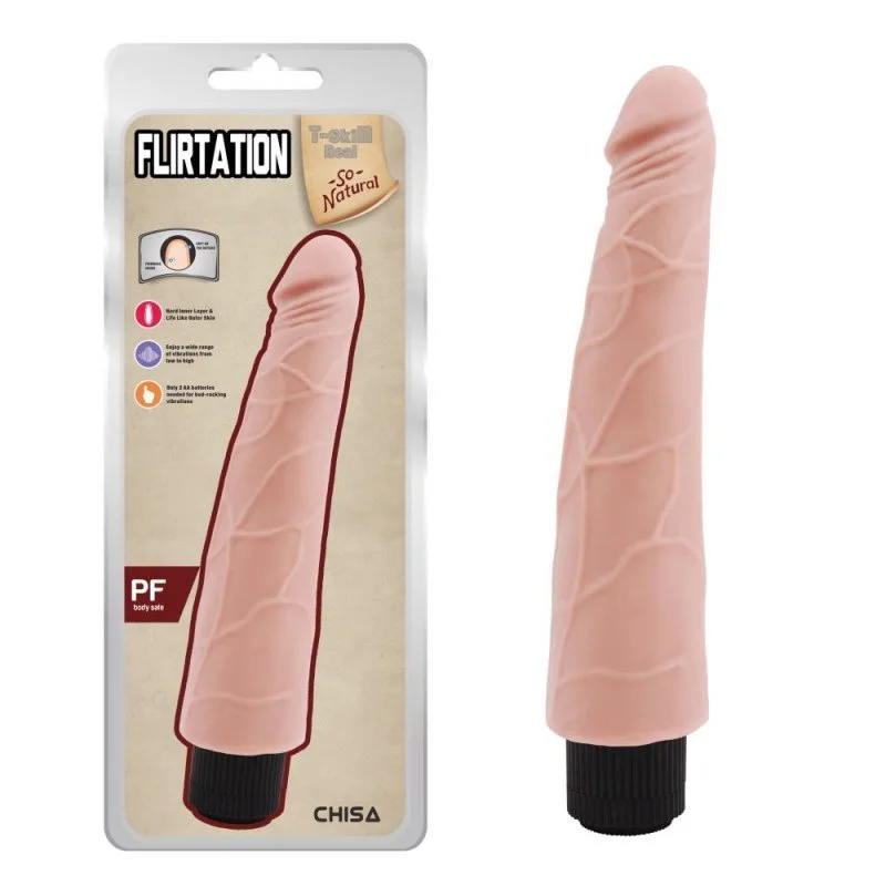Cielisty naturalny penis dildo wibrator 24cm