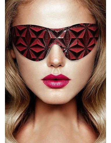 Ouch! Luxury Eye Mask winylowa opaska na oczy czerwona