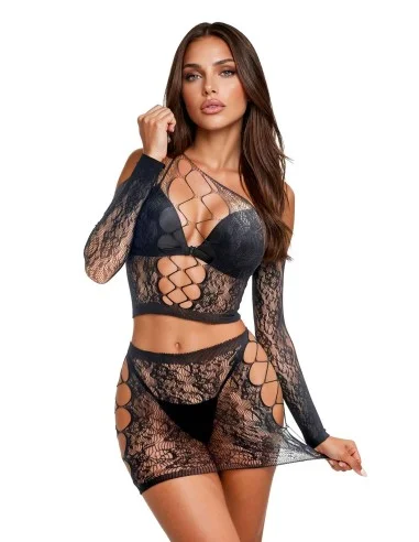 Softline 211914 komplet top i spórdnica siateczkowy czarny